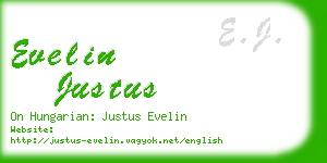 evelin justus business card